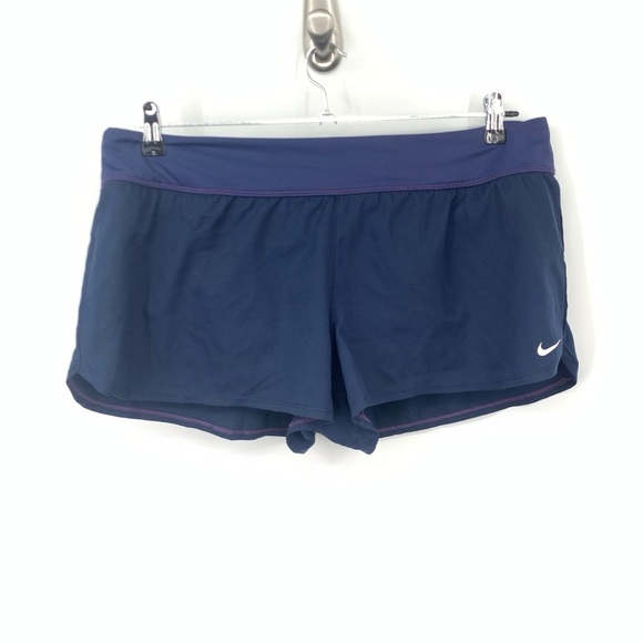 Nike Women Size XL Shorts Navy Blue Athletic Running Liner Swim Bottoms Board - Picture 1 of 5